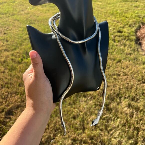 Silver Serpenti Snake Necklace-Bracelet Multifunctional - Picture 12 of 14